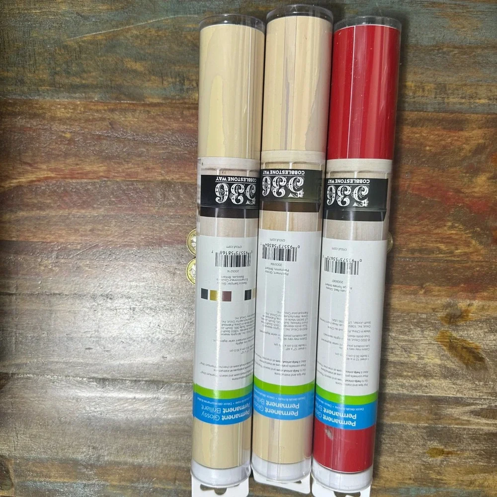 Cricut Premium Vinyl Permanent Glossy 3 Pack Parchment Tomato Red Basics Sampler